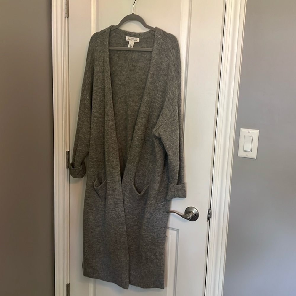 Grey duster sweater